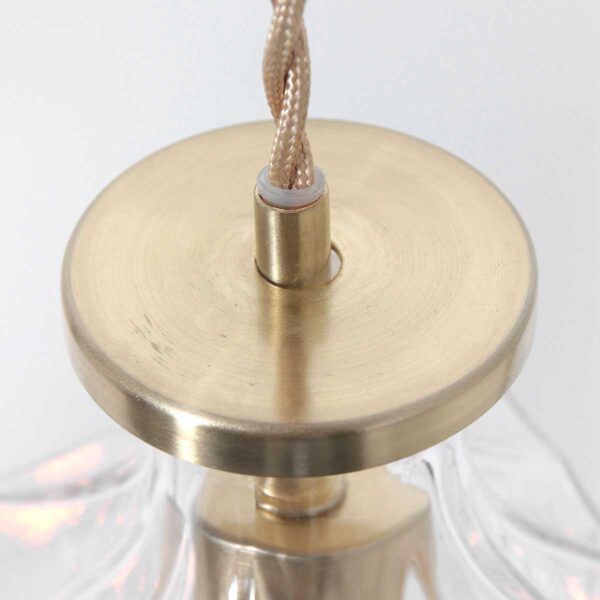 Hanglamp messing/glas flesvormige kap Mexlite Grazio glass - Image 9