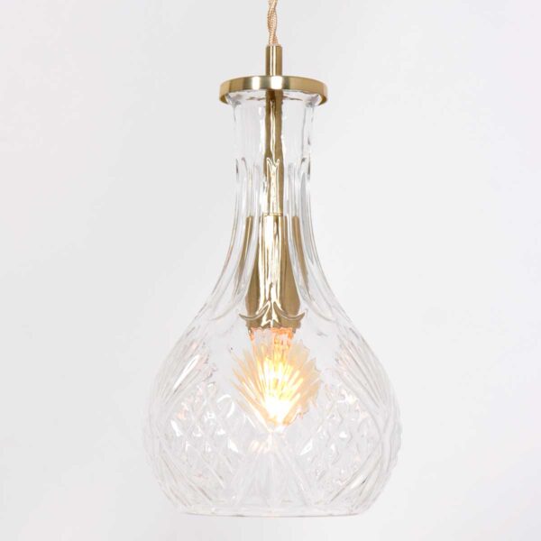 Messing hanglamp flesvormige glaskap Mexlite Grazio glass - Image 4