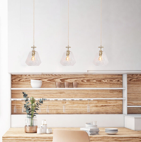 Trendy messing hanglamp glazen flesvorm Mexlite Grazio glass - Image 2