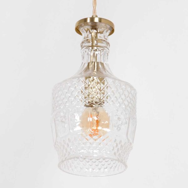 Flesvormige glas/metalen hanglamp messing Mexlite Grazio glass - Image 3