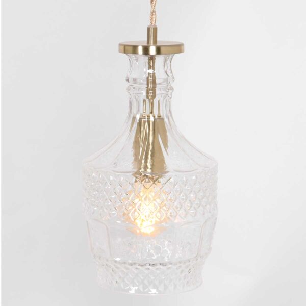Flesvormige glas/metalen hanglamp messing Mexlite Grazio glass - Image 4