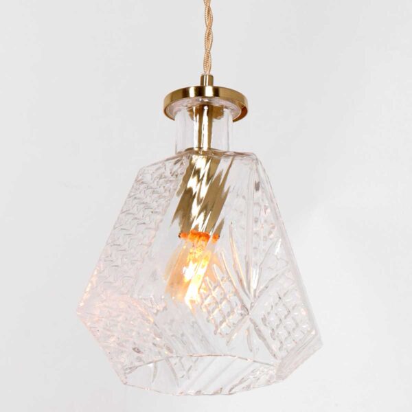 Trendy messing hanglamp glazen flesvorm Mexlite Grazio glass - Image 4
