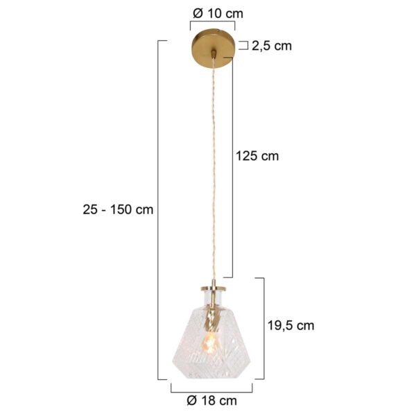 Trendy messing hanglamp glazen flesvorm Mexlite Grazio glass - Image 6