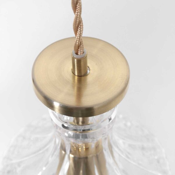 Flesvormige glas/metalen hanglamp messing Mexlite Grazio glass - Image 10