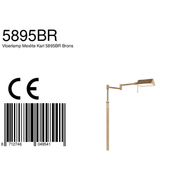 Klassieke vloerlamp brons verstelbaar Mexlite Karl - Image 7