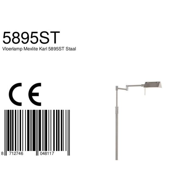 Moderne stalen vloerlamp verstelbare knikarm Mexlite Karl - Image 7