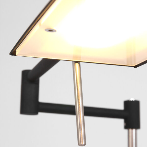 Trendy vloerlamp zwart metaal knikarm Mexlite Karl - Image 5