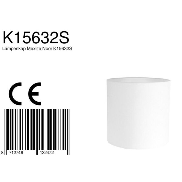 Moderne linnen lampenkap wit Mexlite  - Ø 20 cm - Image 3