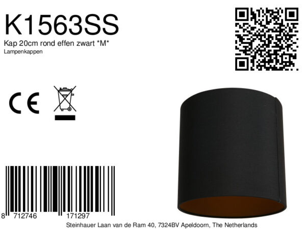 Moderne lampenkap zwart met goud Mexlite  - Ø 20 cm - Image 5