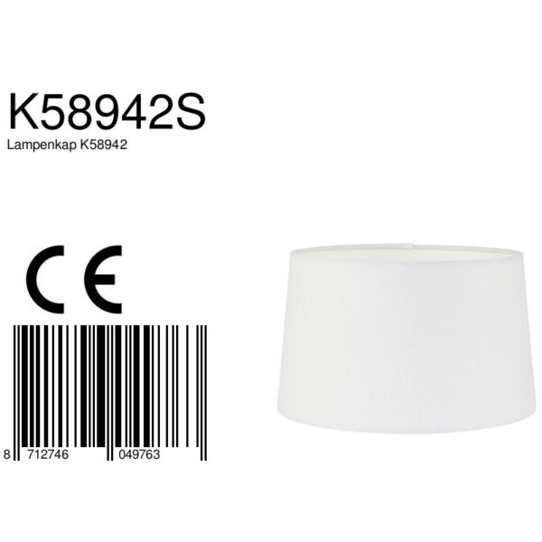 Moderne witte stoffen lampenkap Mexlite  - Ø 24 cm - Image 5