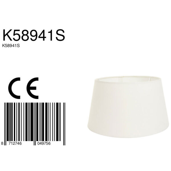 Moderne crème stoffen lampenkap Mexlite  - Ø 30 cm - Image 5