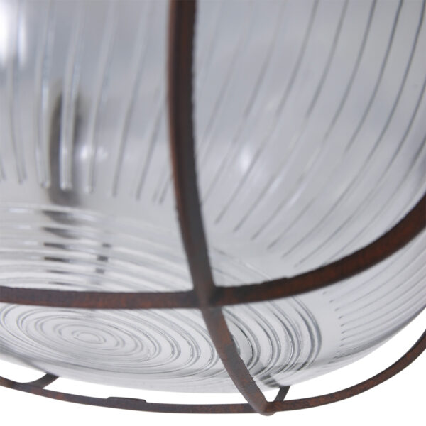 Industriële bruine metalen plafonnière glas Mexlite Lisanne - Image 4