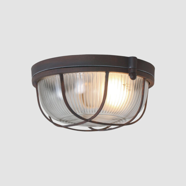 Industriële bruine metalen plafonnière glas Mexlite Lisanne - Image 8