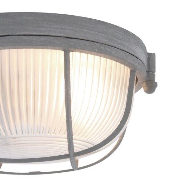 Industriële metalen glazen plafonnière grijs Mexlite Lisanne - Image 2