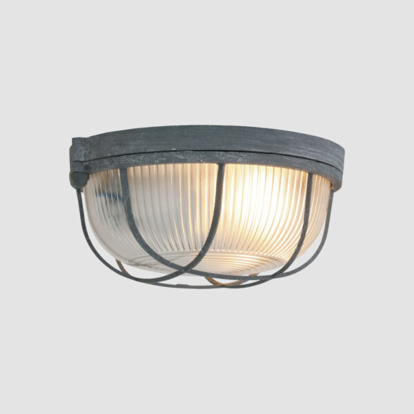 Industriële metalen glazen plafonnière grijs Mexlite Lisanne - Image 7