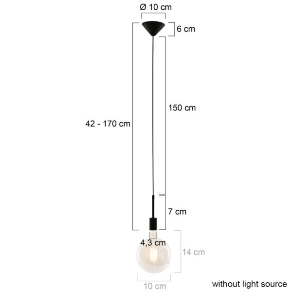Trendy zwarte metalen hanglamp Mexlite Minimalics - Image 6