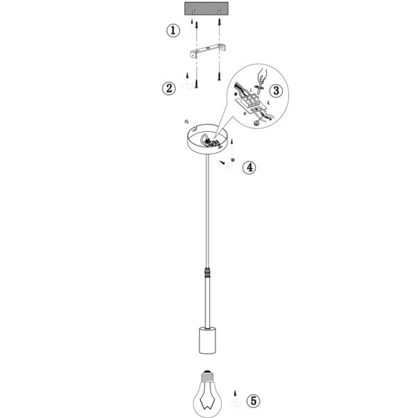 Trendy zwarte metalen hanglamp Mexlite Minimalics - Image 8