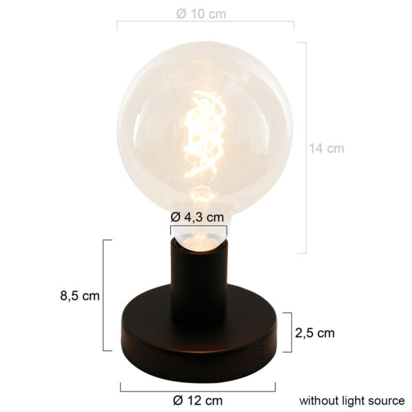 Trendy metalen zwarte tafellamp Mexlite Minimalics - Image 7