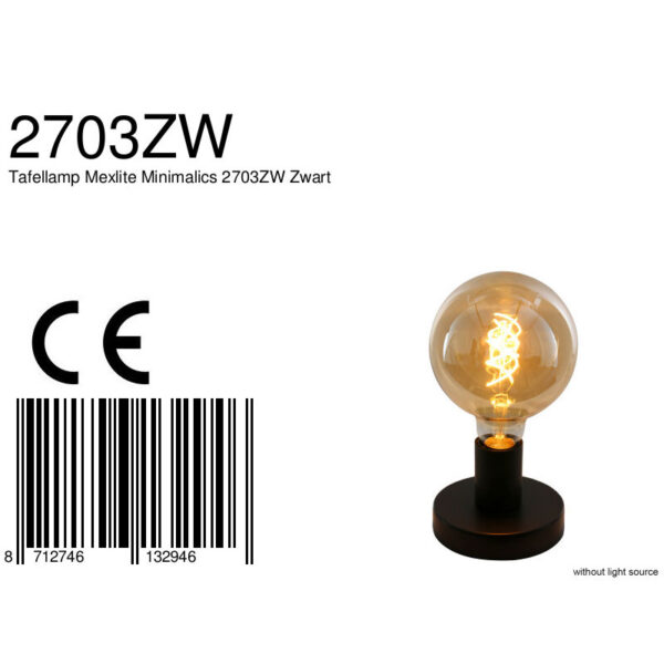 Trendy metalen zwarte tafellamp Mexlite Minimalics - Image 8