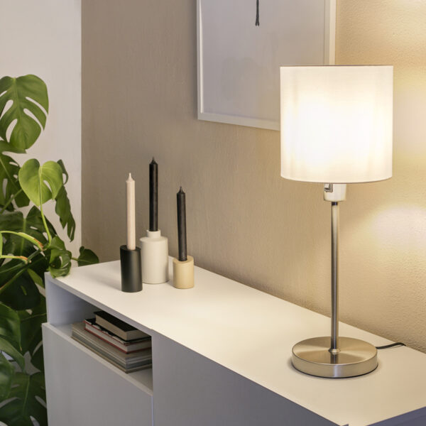 Moderne stoffen stalen metalen tafellamp Mexlite Noor - Image 2