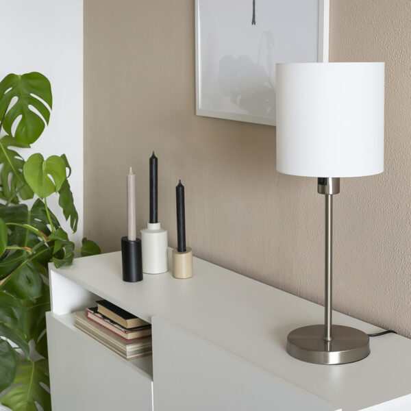 Moderne stoffen stalen metalen tafellamp Mexlite Noor - Image 13