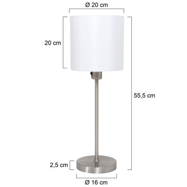 Moderne stoffen stalen metalen tafellamp Mexlite Noor - Image 7