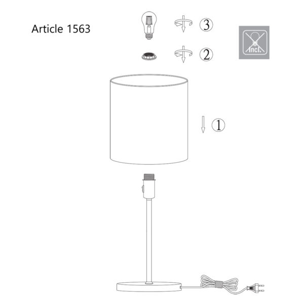 Moderne stoffen stalen metalen tafellamp Mexlite Noor - Image 9