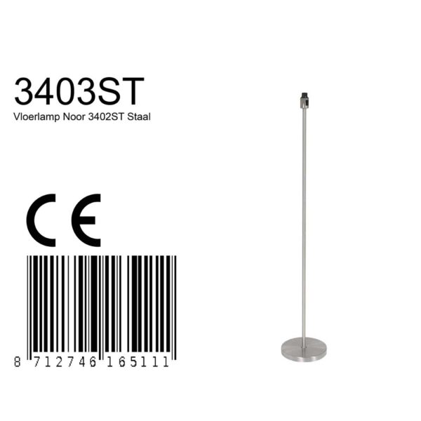 Minimalistische vloerlamp voet geborsteld staal Mexlite Noor - Image 6