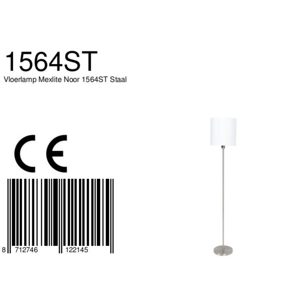 Moderne stoffen metalen stalen vloerlamp Mexlite Noor - Image 8
