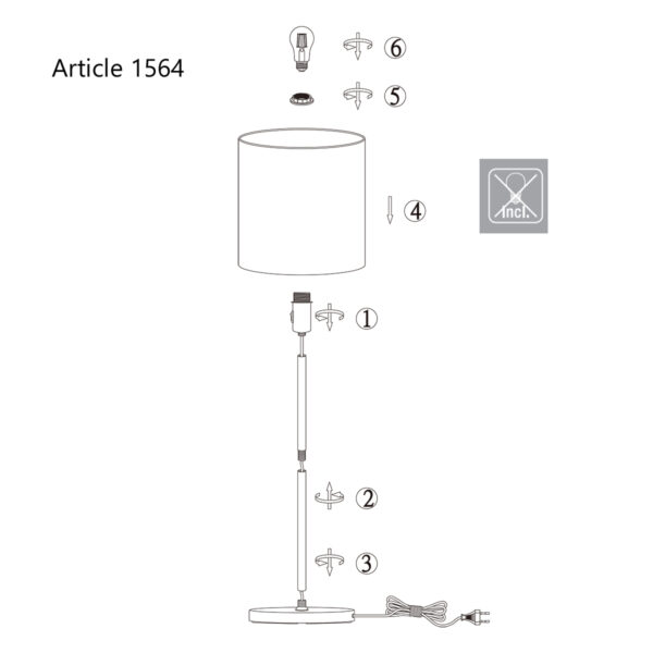 Moderne stoffen metalen stalen vloerlamp Mexlite Noor - Image 9