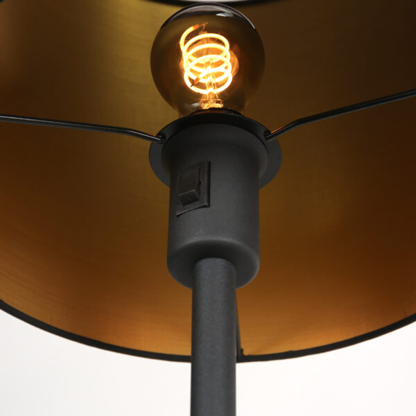 Moderne zwarte linnen metalen vloerlamp Mexlite Noor - Image 9