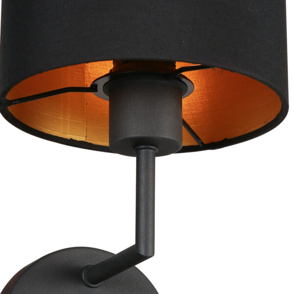 Moderne zwarte wandlamp rond Mexlite Noor - Image 3