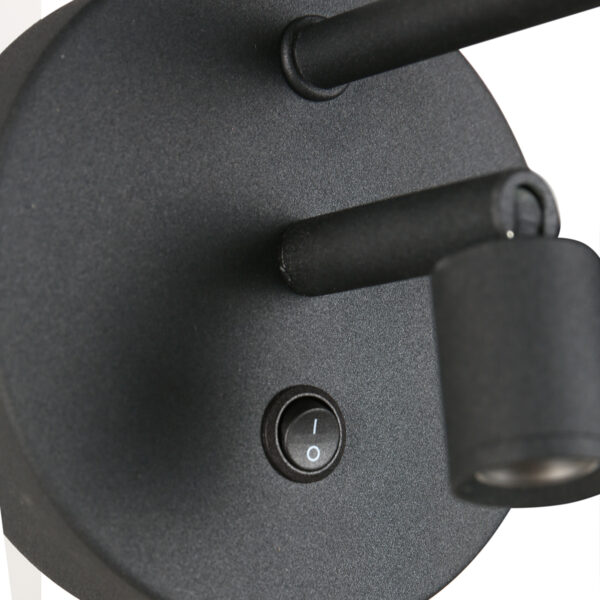 Moderne zwarte wandlamp rond Mexlite Noor - Image 10
