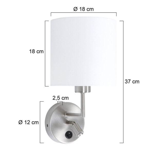 Wandlamp met kap en leeslampje Mexlite Noor - Image 6