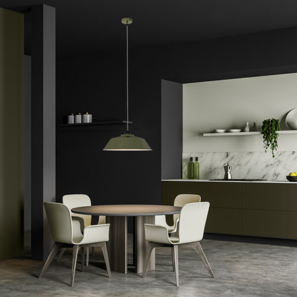 Industriële groene metalen hanglamp Mexlite Nove - Image 3