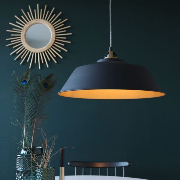 Industriële zwarte metalen hanglamp Mexlite Nove - Image 2