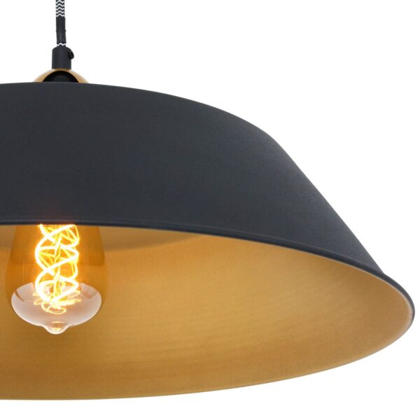 Industriële zwarte metalen hanglamp Mexlite Nove - Image 4