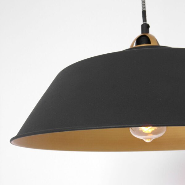 Industriële zwarte metalen hanglamp Mexlite Nove - Image 9
