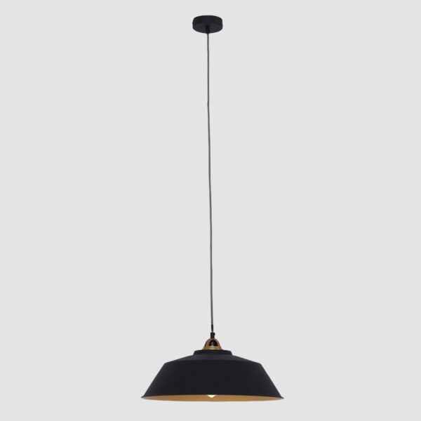 Industriële zwarte metalen hanglamp Mexlite Nove - Image 10