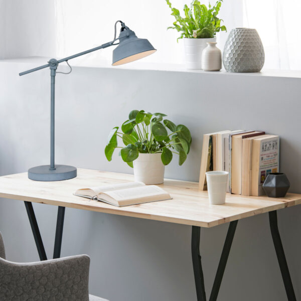 Mexlite Nové bureaulamp - verstelbaar 38 - 75 cm - E27 - betongrijs - Afbeelding 2