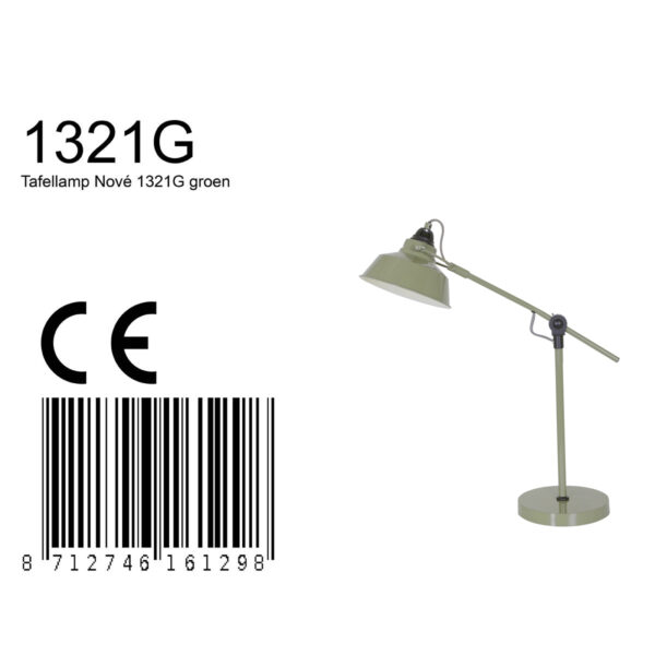 Industriële metalen tafellamp groen Mexlite Nove - Image 8