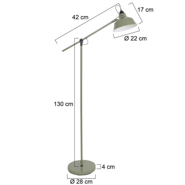 Industriële groene metalen vloerlamp Mexlite Nove - Image 6