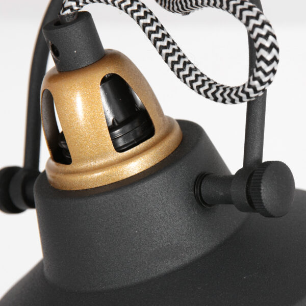 Zwarte industriële tweelichts verstelbare wandlamp Mexlite Nove - Image 2