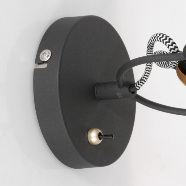 Industriële zwart/gouden wandlamp verstelbaar Mexlite Nove - Image 2