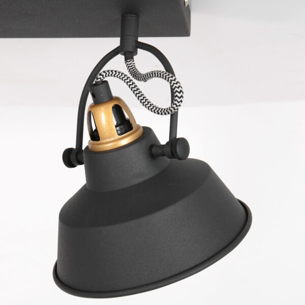 Zwarte industriële tweelichts verstelbare wandlamp Mexlite Nove - Image 13