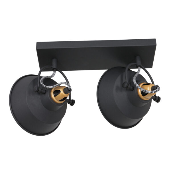Zwarte industriële tweelichts verstelbare wandlamp Mexlite Nove - Image 14