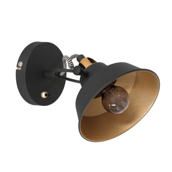 Industriële zwart/gouden wandlamp verstelbaar Mexlite Nove - Image 8