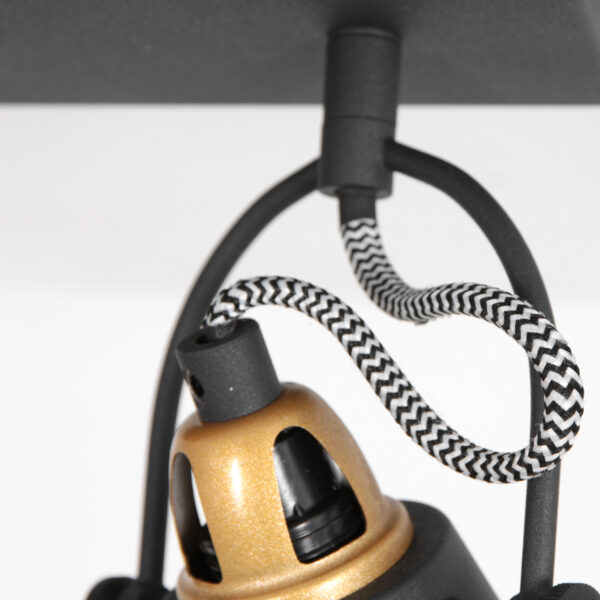 Zwarte industriële tweelichts verstelbare wandlamp Mexlite Nove - Image 10