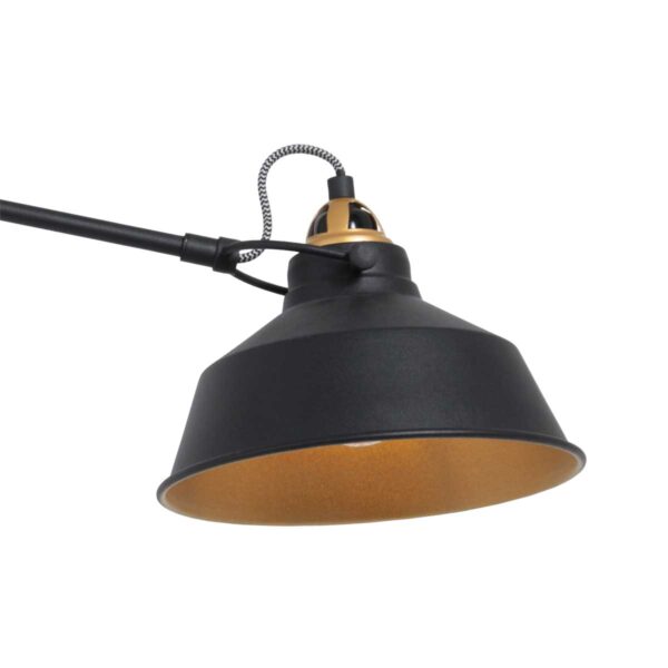 Industriële zwarte metalen wandlamp Mexlite Nove - Image 2