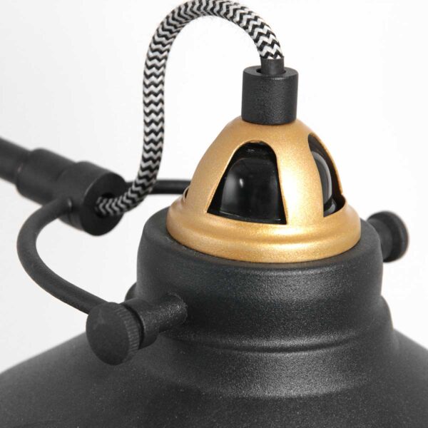 Industriële zwarte metalen wandlamp Mexlite Nove - Image 3